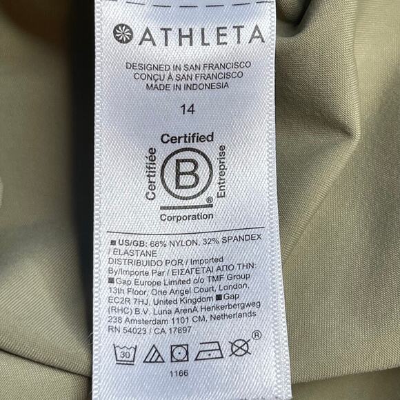 Athleta Pinnacle High Rise Trousers size 14 Olive Branch Green Wide Leg - Picture 9 of 12